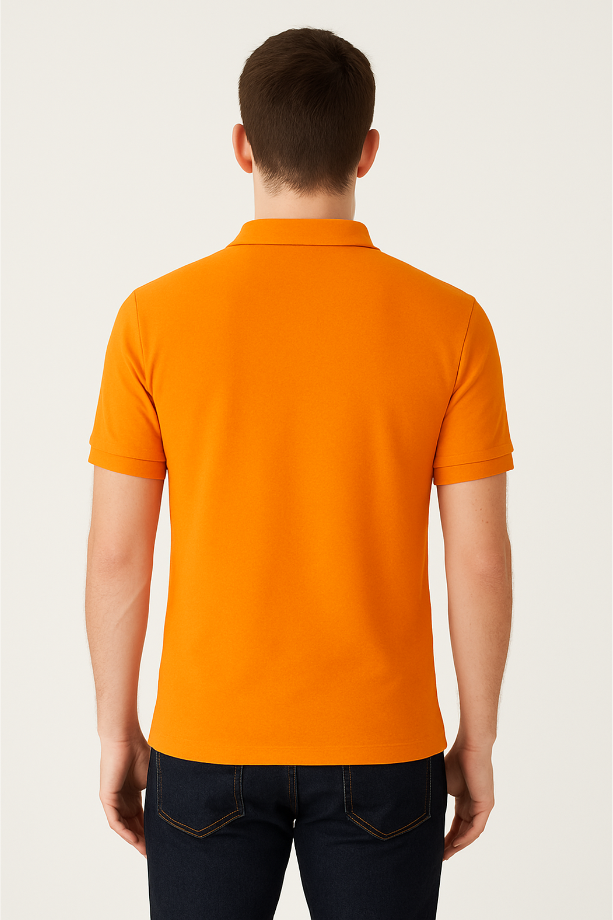 Orange Polo T-Shirt for Men – 100% Cotton | Bio-Wash | Pre-Shrunk | 250 GSM Premium Quality