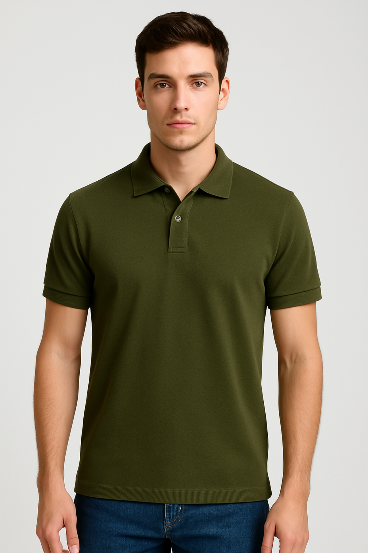 Olive Polo T-Shirt for Men | Premium Cotton | Stylish Everyday Wear