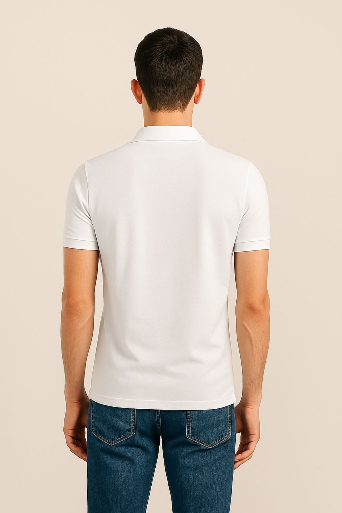 White Polo T-Shirt for Men | 100% Cotton | Bio-Wash | Premium Classic Polo